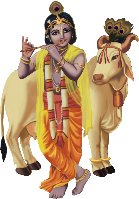Lord Krishn Hindu S Fight For Mother Cow Full Size Png Download Seekpng