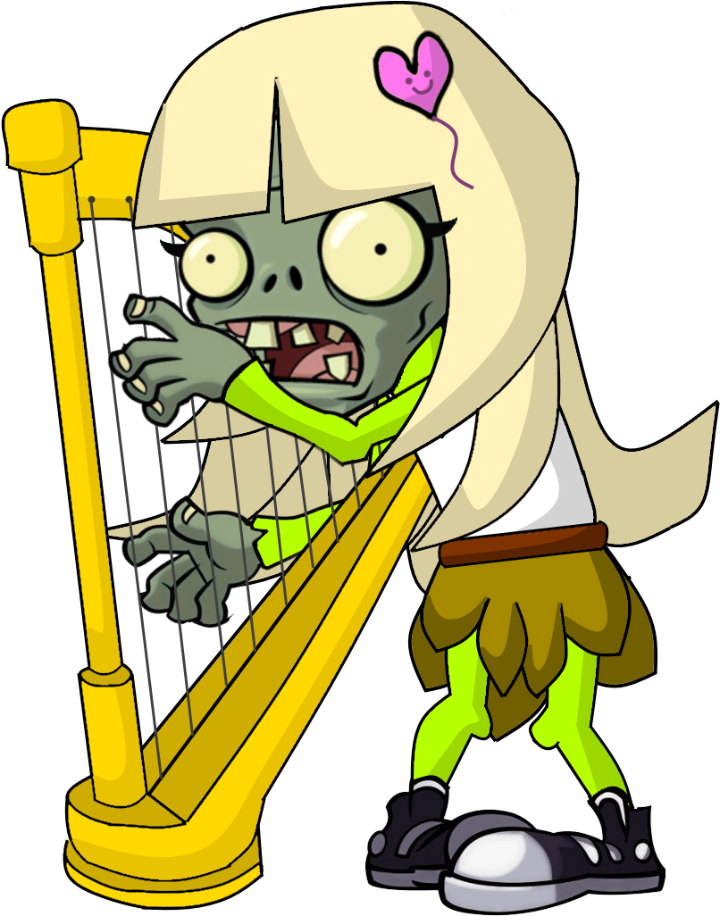 Cloud Harpgirl Zombie Hd - Walls 360 Plants Vs Zombies 2 Wall Decal Conehead Zombie (965x1121), Png Download