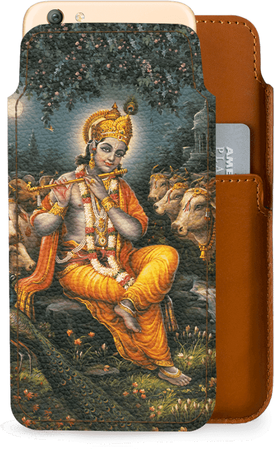 Dailyobjects Indian Mythology Krishna Cows Real Leather - ??????????: (900x900), Png Download