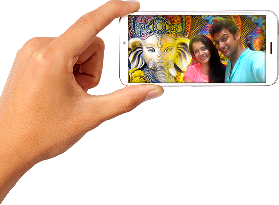 Jai Malhar-ganpati Bappa Morya - Bappa Selfie (575x422), Png Download