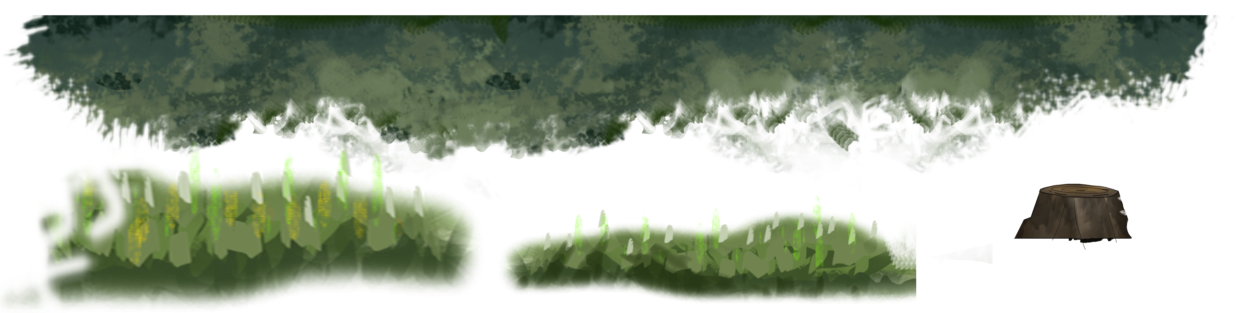 Foreground / Background Tree Trunk / Tree Leaves / - Portable Network Graphics (4000x1080), Png Download