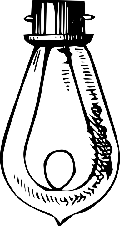 Free Vector Graphic - Old Light Bulb Drawing (384x720), Png Download
