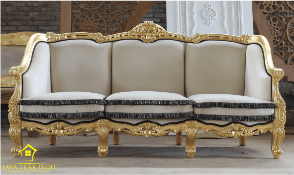 Gold Leaf Sofa Set Shantika - Gold (590x590), Png Download