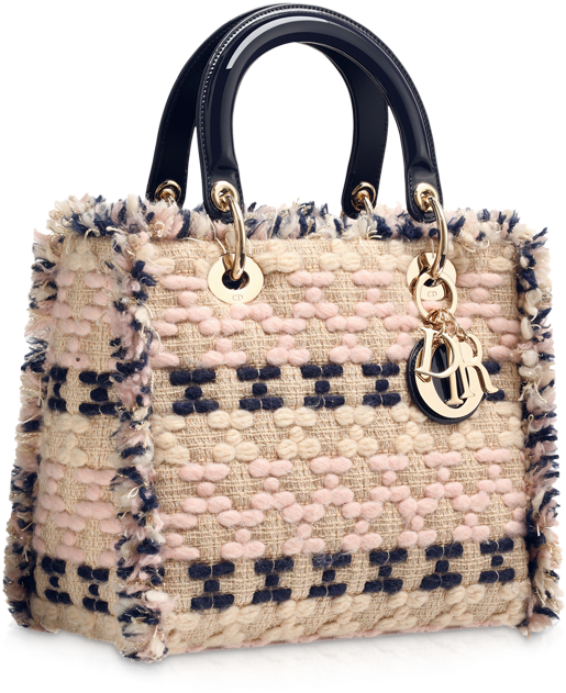 Christian Dior Brown Tweed Bag (600x660), Png Download