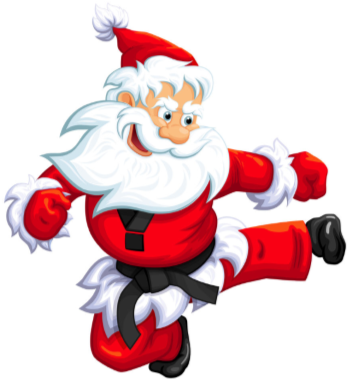 Santa Claus Kick Png - Martial Arts Santa Claus (410x400), Png Download