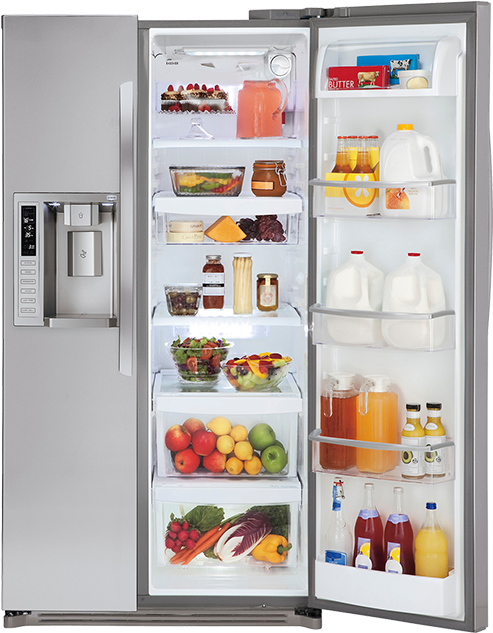 Side By Side Refrigerators - Side By Side (498x795), Png Download
