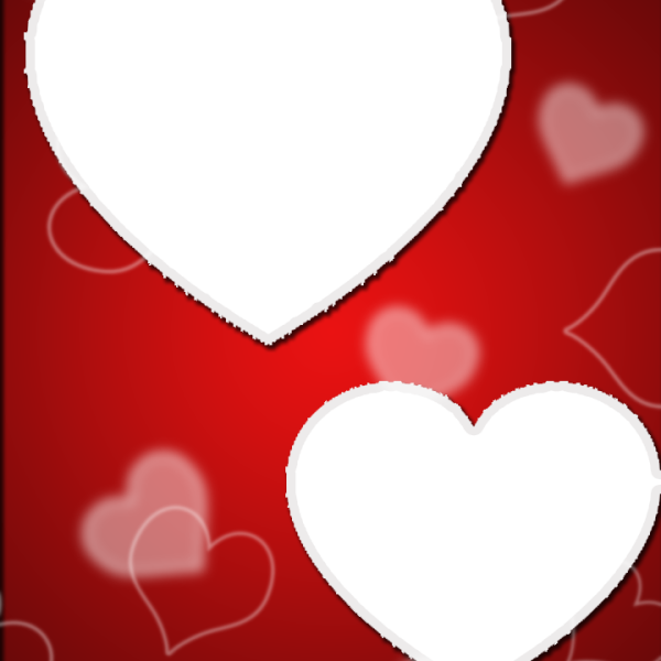 Red Love Frame With Heart - Picture Frame (600x600), Png Download