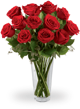 A Dozen Red Roses Long Stem - Long Stem Red Rose Bouquet (360x400), Png Download
