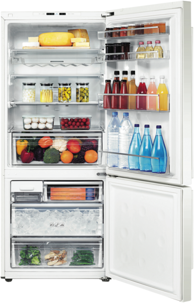 Samsung Srl457mw 458l Bottom Mount Refrigerator At - Samsung - Srl454dsp - 458l Bottom Mount Fridge (385x600), Png Download