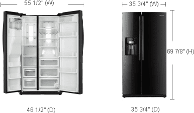 Samsung Rs265tdbp Refrigerators Features - Refrigerator (515x265), Png Download