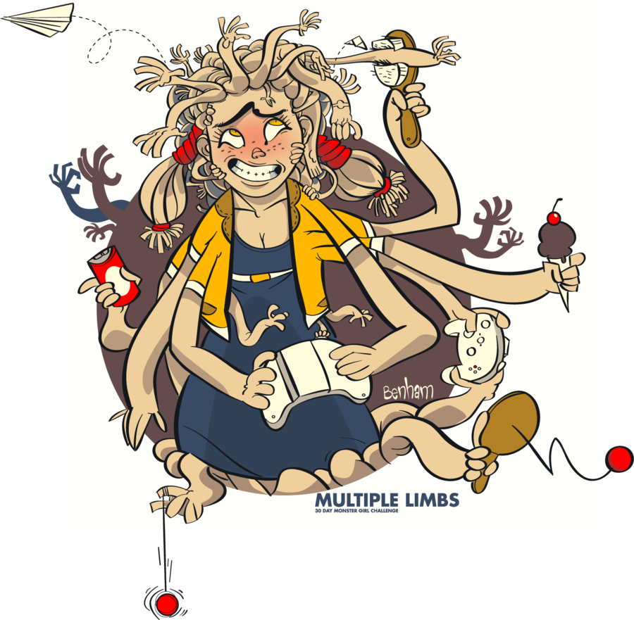 Multiple Limbs By Creatorofall D Hq Png - Girl With Multiples Limbs (900x881), Png Download