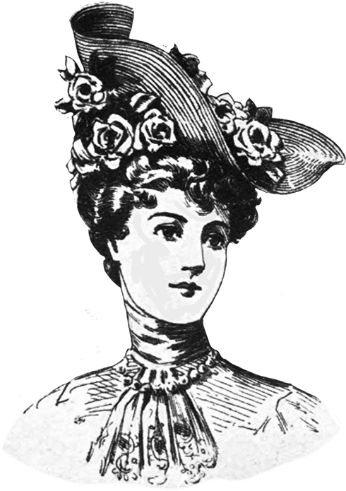 Victorian Ladies Dress Hats Clip Art - Illustration (563x768), Png Download