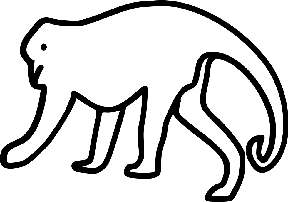 Monkey Comments - Line Art (980x688), Png Download