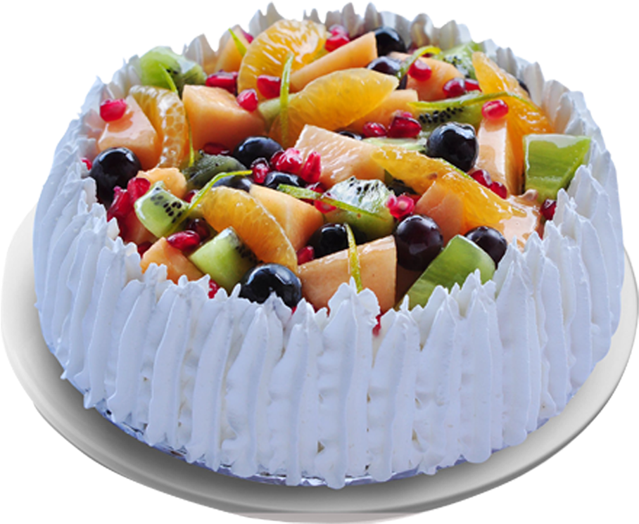 Tropical Fresh Fruit Cake - Cake With Tropical Fruit (1000x782), Png Download