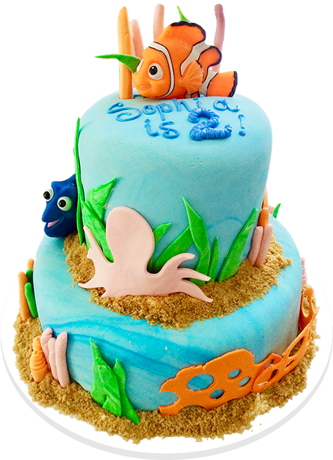 Finding Nemo Tiered Cake - Cake Decorating (500x685), Png Download