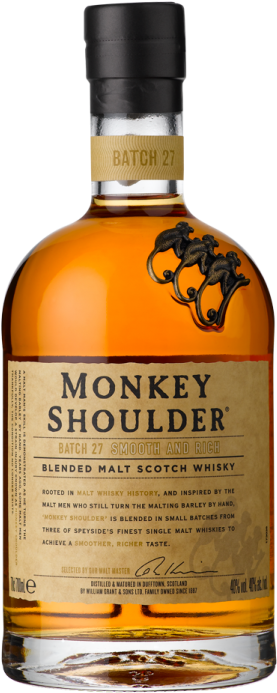 Monkey Shoulder 70cl - William Grant & Sons Monkey Shoulder 1l (650x731), Png Download