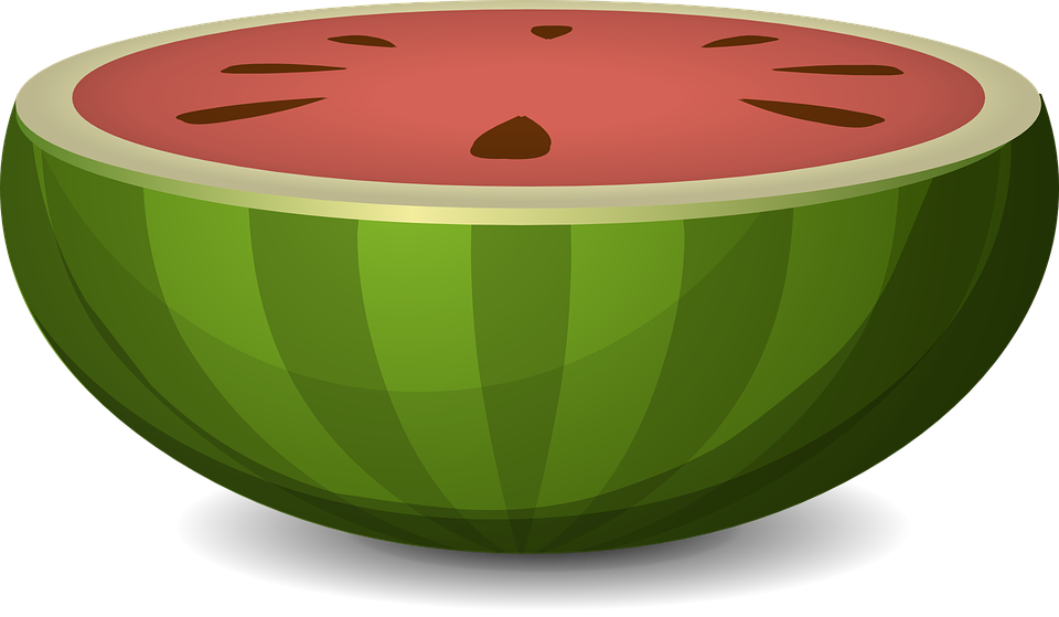 Watermelon Cantaloupe Juice Berry - Sliced Watermelon Horizontally (584x340), Png Download