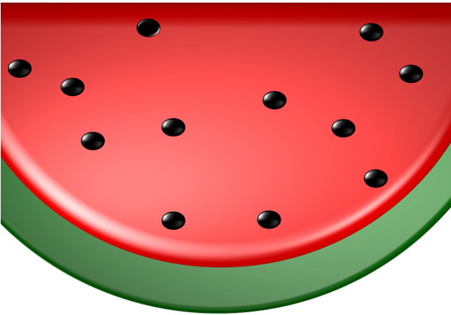Watermelon Clipart Red Watermelon - Watermelon And Polka Dots Throw Blanket (640x480), Png Download