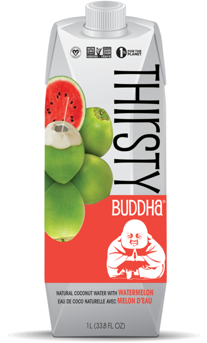 Thirsty Buddha Sparkling Coconut Water (500x719), Png Download