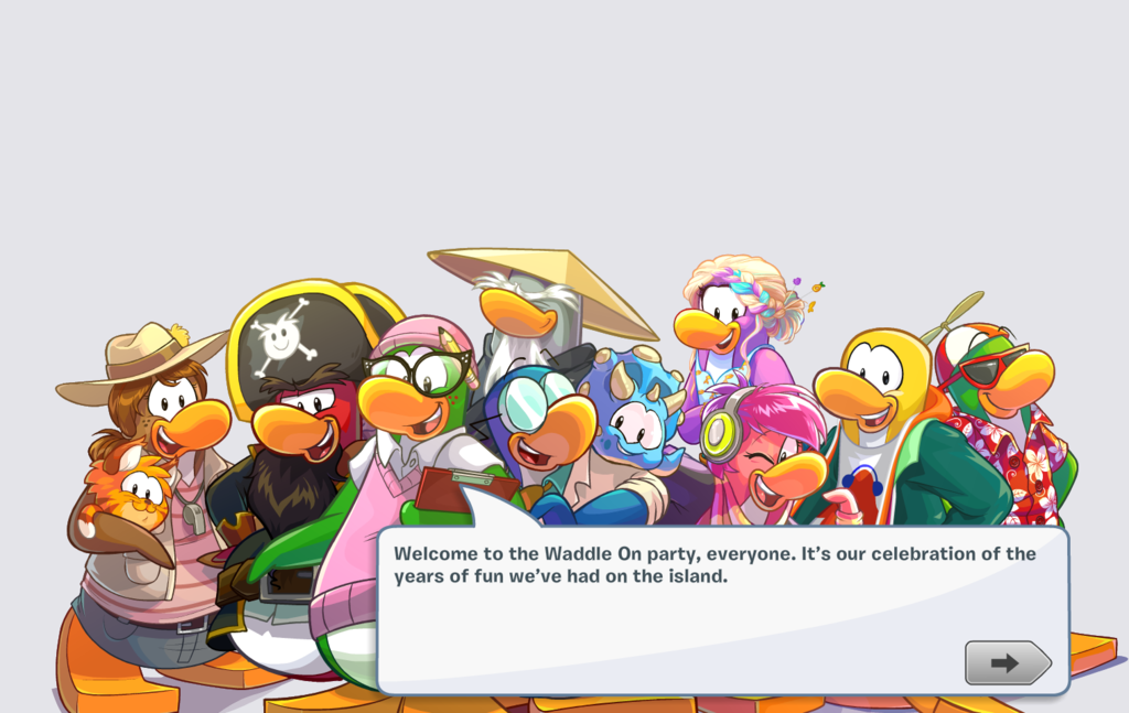 320 × 202 Pixels - Club Penguin Waddle On Party (1024x647), Png Download
