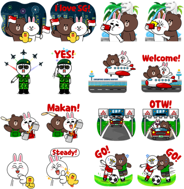 Line Users In Singapore Can Download And Use This Animated - Singapore Ndp Sticker (373x373), Png Download