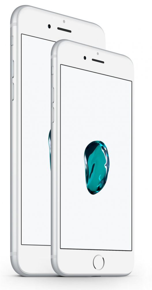 Apple Iphone 7 Silver 7 - Iphone 7 Plus / Iphone 8 Plus Otb Glazen Screenprotector (1000x1000), Png Download