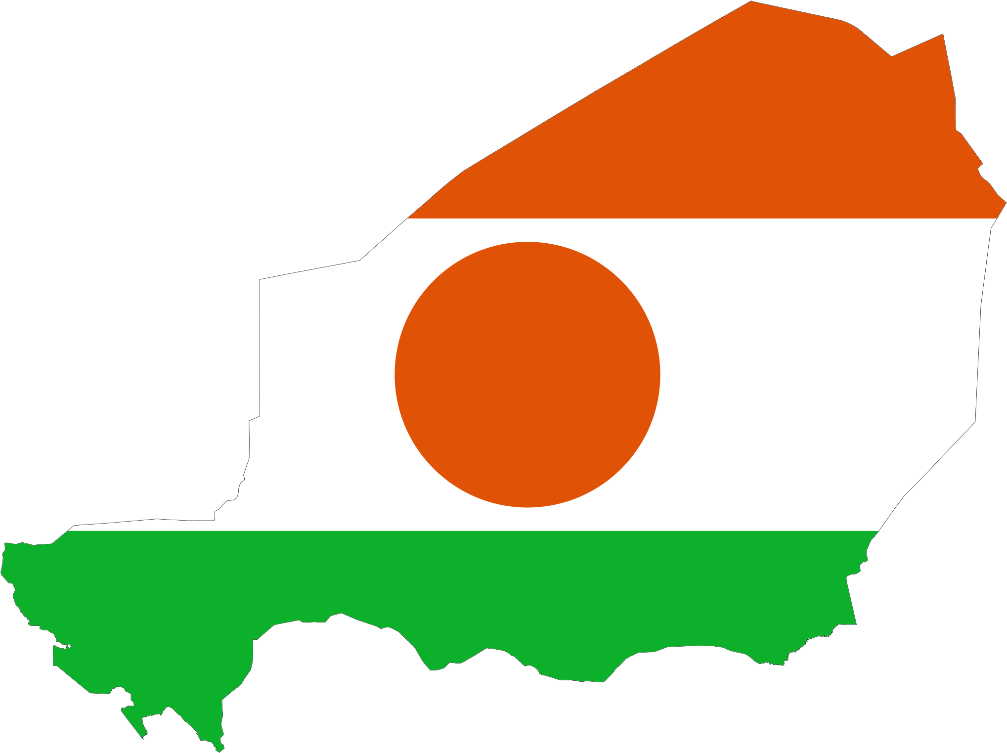 Niger Flag Map (2048x1536), Png Download