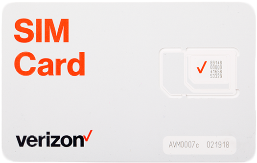 Verizon 4g Lte Tri-cut Sim Card - Verizon Sim Cards For Iphone (600x425), Png Download