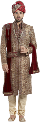 Sherwani - Sherwani Dress Png (334x500), Png Download