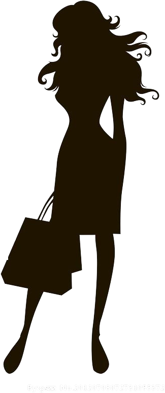 Fashion Girl Clip Art - Silueta Negra De Mujer (888x818), Png Download