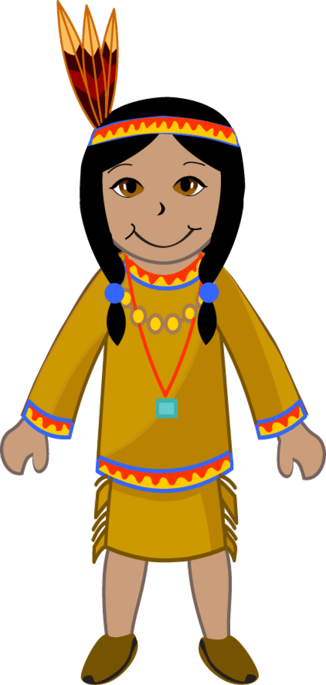 Indian Costume Clipart 3 By Dawn - Native American Clipart (640x1345), Png Download