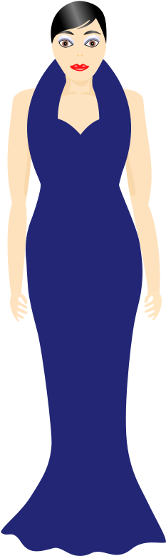 Woman In Fashion Clip Art Dressy In Blue Clip Art - Clip Art (566x800), Png Download