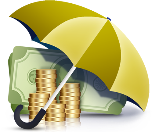 Protect Your Money - Money Umbrella Png (591x450), Png Download