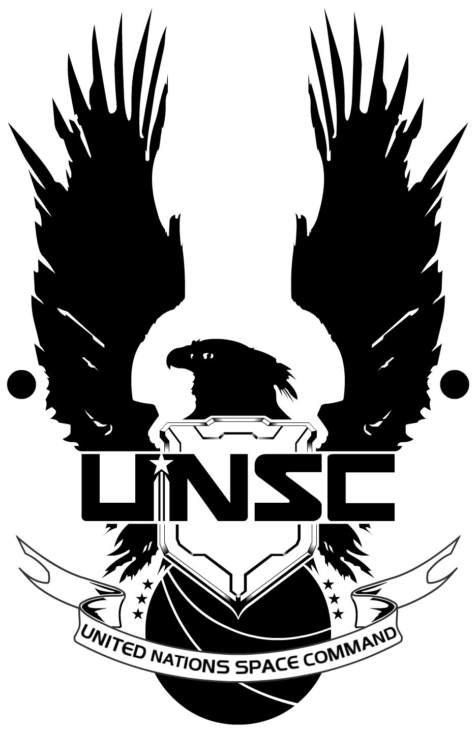 Unsc Phoenix Black Text - Halo Unsc Logo (936x1440), Png Download