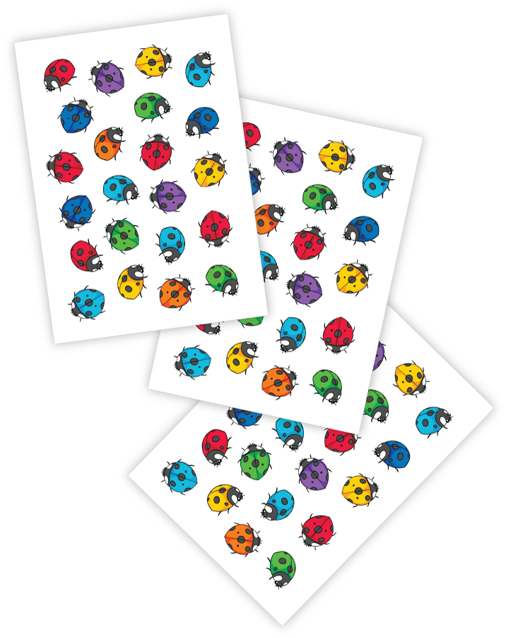Rainbow Ladybirds - Stof Wit Met Stippen (810x1080), Png Download