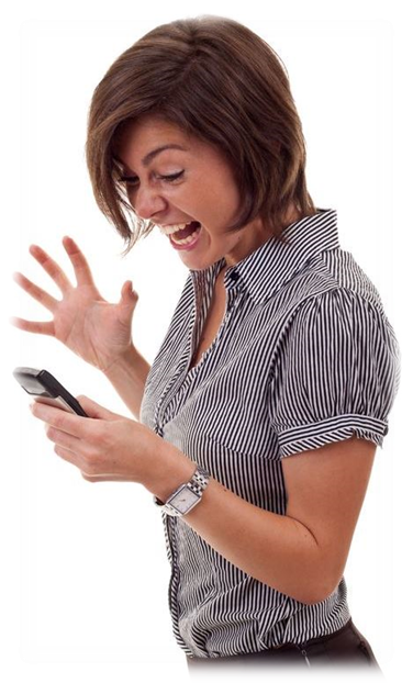 Do Your Customers Feel Valued - Girl On Mobile Png (376x622), Png Download