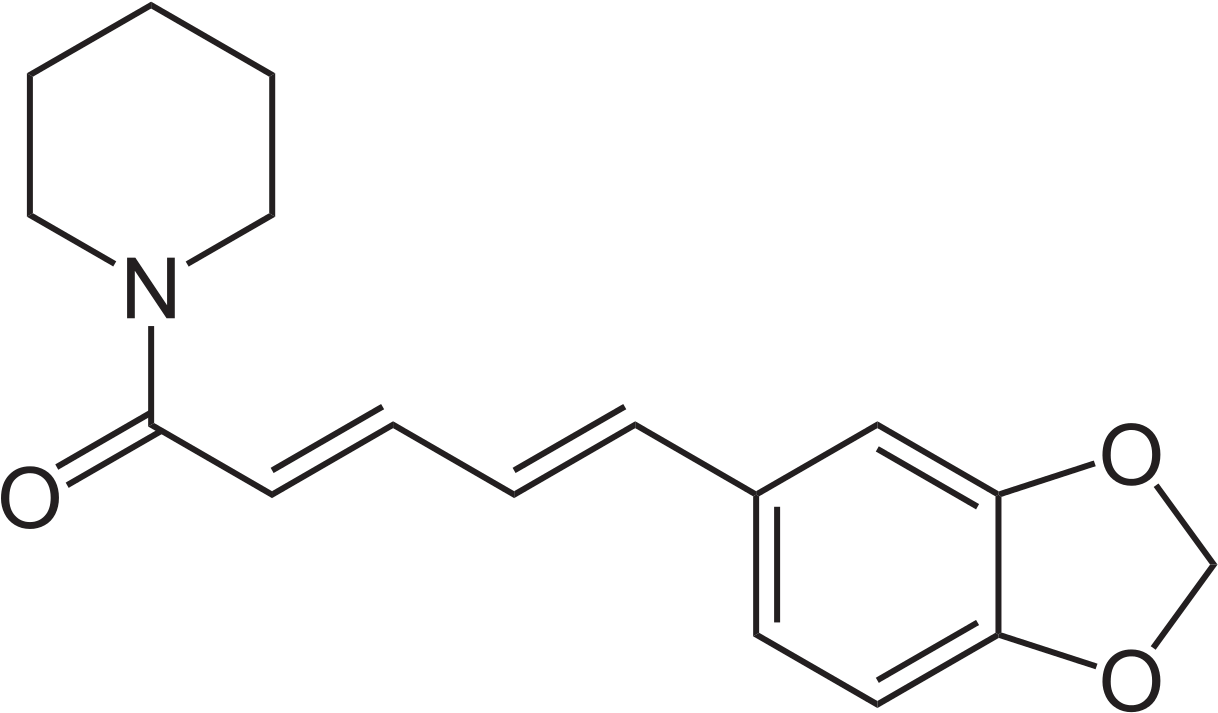 Piperidine 1 [5 1 Oxo 2,4 Pentadienyl]piperidine - Piperine Structure (1280x746), Png Download