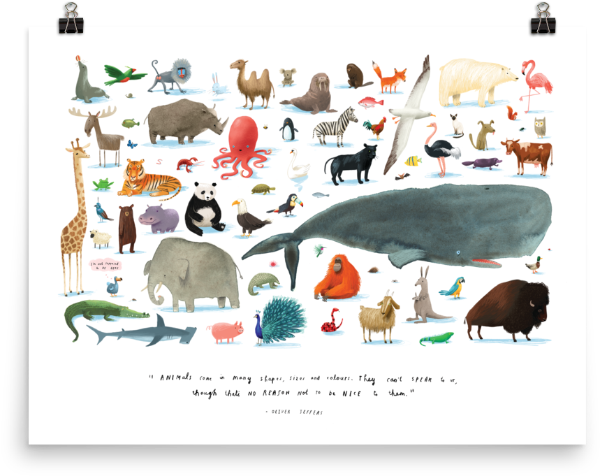 'the Animals' Art Poster - Here We Are Oliver Jeffers (1000x1000), Png Download