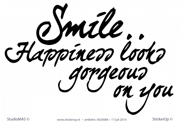 Muurstickers Thema "engelse Quotes En Spreuken"- Smile - Smile (619x420), Png Download