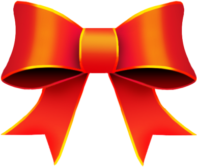Red Ribbon Four - Christmas Ribbons Clipart (400x400), Png Download