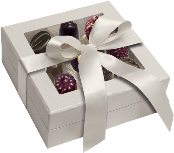 Wedding Ribbon Box @ 18 Piece - Silver Windowed Gift Boxes (599x524), Png Download