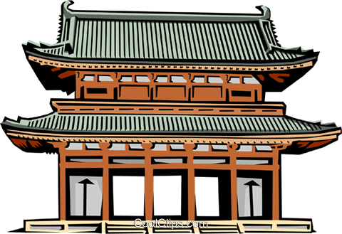 Japanese Gate Royalty Free Vector Clip Art Illustration - Transparent Japanese Temple (480x329), Png Download