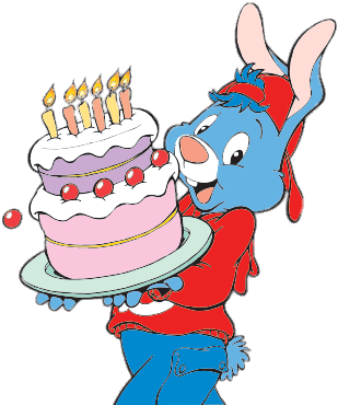 Bobo Holding A Birthday Cake - Bobo (504x378), Png Download