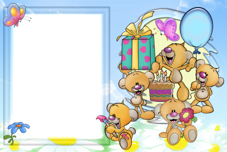 Birthday Cartoon Child Frames Photos - Birthday Frame Images Cartoon (448x300), Png Download