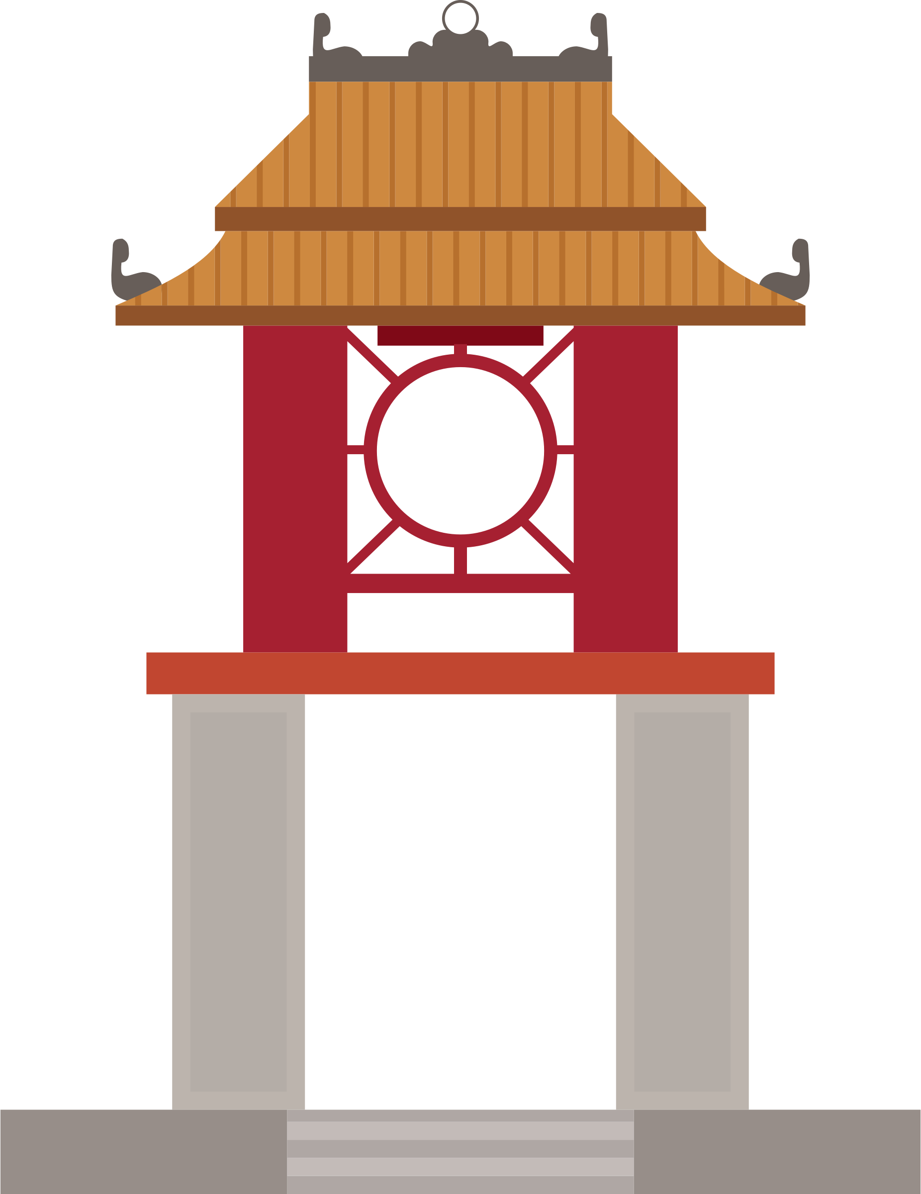 Clipart - Vietnam Landmark Vector Free (1852x2400), Png Download