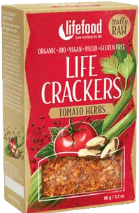Lifefood Tomato Herbs Crackers - Lifefood Life Crackers Organic Chia Flax, 80g (427x320), Png Download