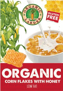 Organic Larder Cornflakes With Honey - Organic Larder Custard, 60g (427x320), Png Download