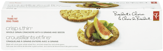 Pc Organics Crisp And Thin Whole Grain Crakers With - President's Choice (580x580), Png Download