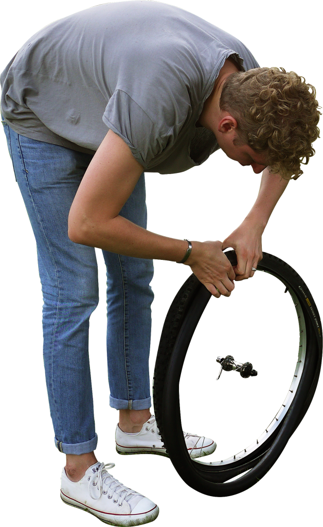 Changing Tyre Png Image - Repairing People Png (628x1024), Png Download