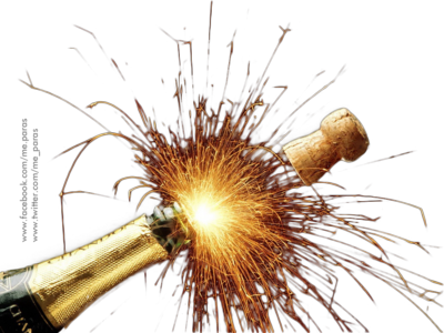 Fire Spark Png Psd Detail - Champagne (400x300), Png Download